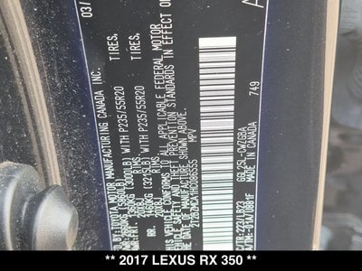 2017 Lexus RX 350 RX 350