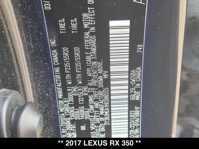 2017 Lexus RX 350 RX 350