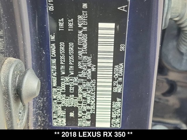 2018 Lexus RX 350 F Sport RX 350