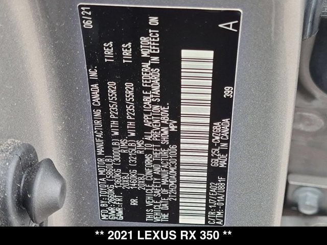 2021 Lexus RX 350 RX 350