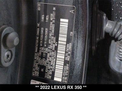 2022 Lexus RX 350 RX 350