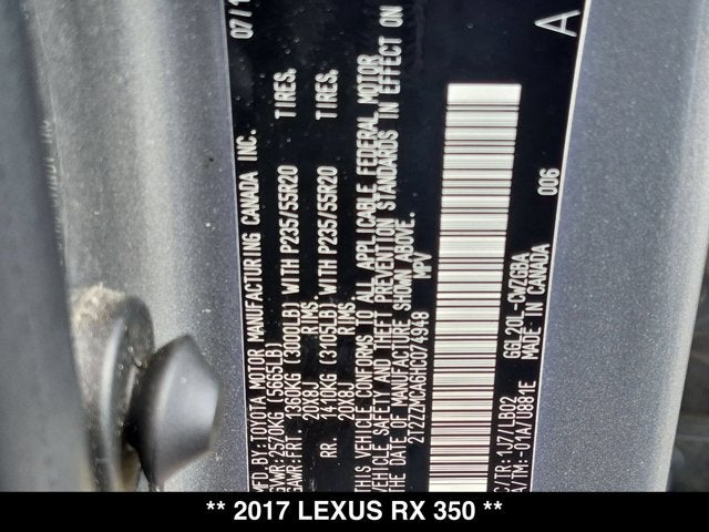 2017 Lexus RX 350 RX 350