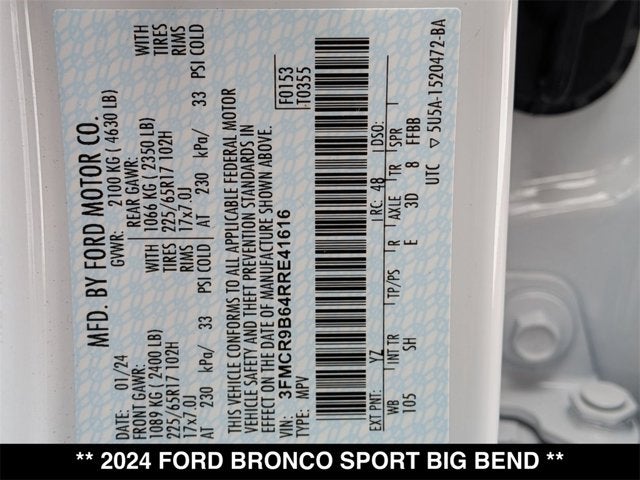 2024 Ford Bronco Sport Big Bend