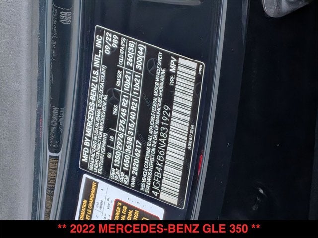 2022 Mercedes-Benz GLE 350 GLE 350