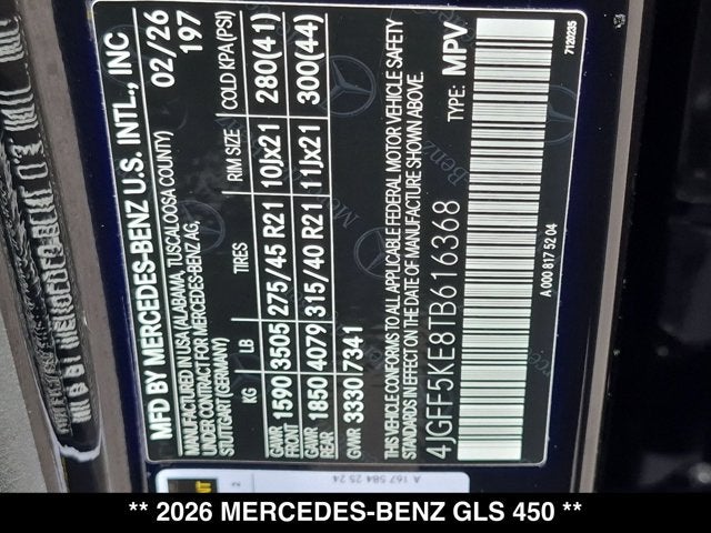 2026 Mercedes-Benz GLS 450 GLS 450