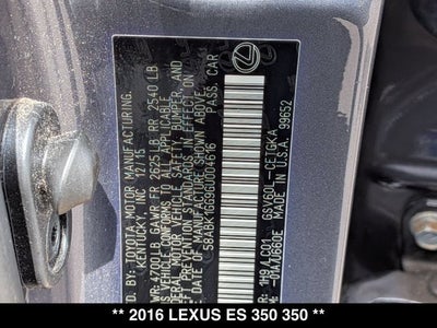 2016 Lexus ES 350 350
