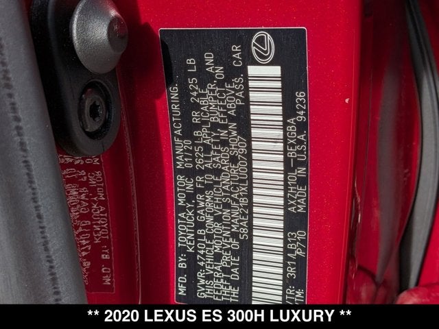 2020 Lexus ES 300h ES 300h Luxury