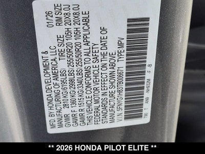 2026 Honda Pilot Elite