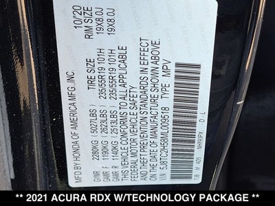 2021 Acura RDX w/Technology Package