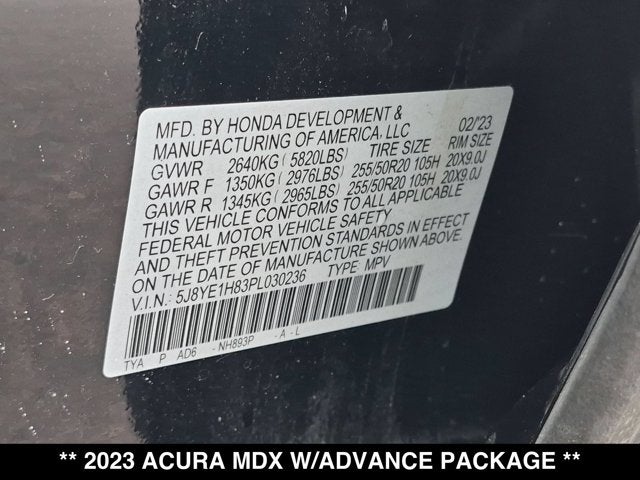 2023 Acura MDX w/Advance Package