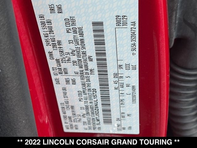 2022 Lincoln Corsair Grand Touring