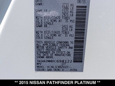 2015 Nissan Pathfinder Platinum
