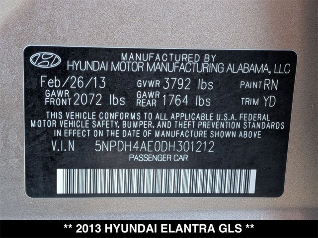 2013 Hyundai Elantra GLS