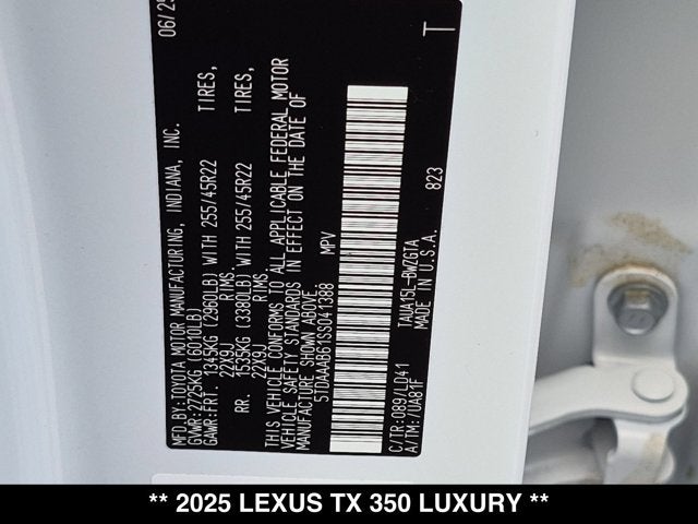 2025 Lexus TX 350 TX 350 Luxury