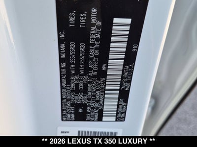 2026 Lexus TX 350 TX 350 Luxury