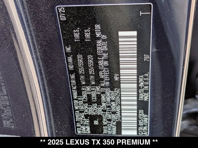 2025 Lexus TX 350 TX 350 Premium