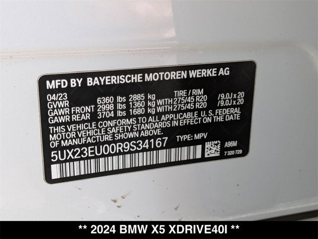 2024 BMW X5 xDrive40i