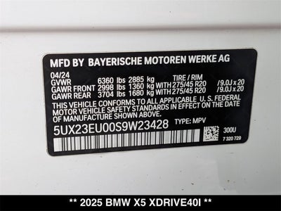 2025 BMW X5 xDrive40i