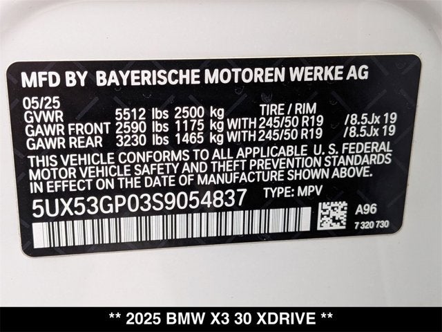 2025 BMW X3 30 xDrive