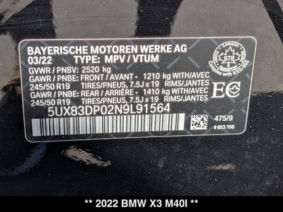 2022 BMW X3 M40i