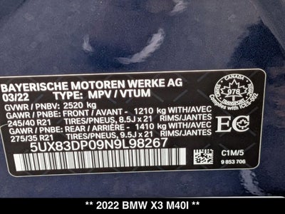 2022 BMW X3 M40i