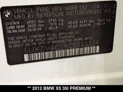 2012 BMW X5 35i Premium