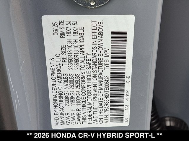 2026 Honda CR-V Hybrid Sport-L