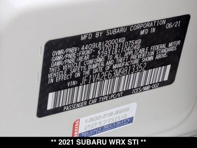 2021 Subaru WRX STI