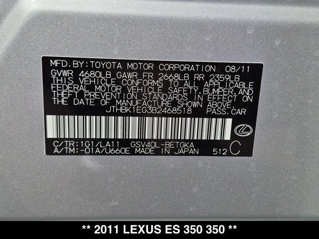 2011 Lexus ES 350 350