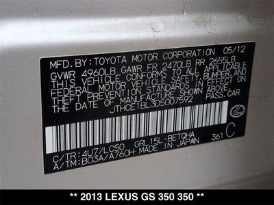 2013 Lexus GS 350 350