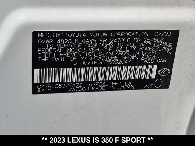 2023 Lexus IS 350 IS 350 F SPORT