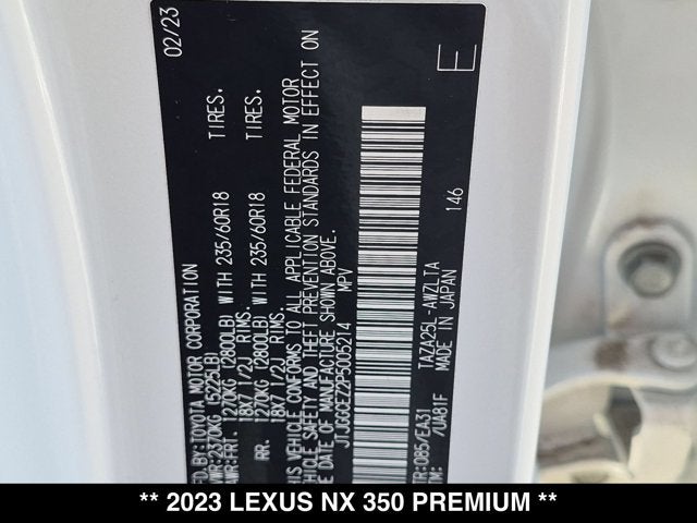2023 Lexus NX 350 NX 350 Premium