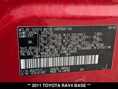 2011 Toyota RAV4 Base