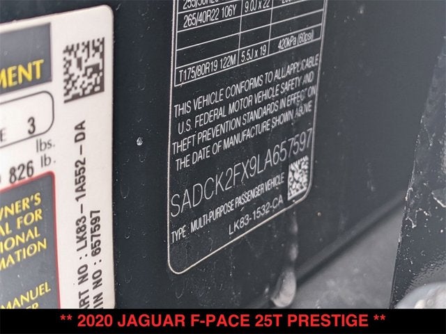 2020 Jaguar F-PACE 25t Prestige
