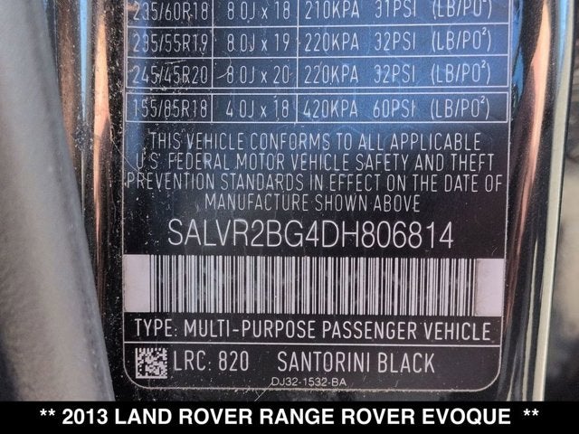 2013 Land Rover Range Rover Evoque Pure Premium