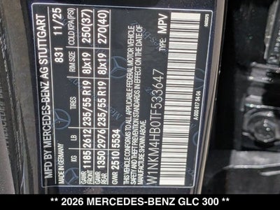 2026 Mercedes-Benz GLC 300 GLC 300
