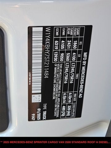 2025 Mercedes-Benz Sprinter Cargo Van Cargo 144 WB