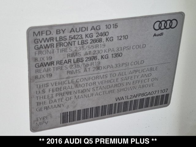 2016 Audi Q5 Premium Plus
