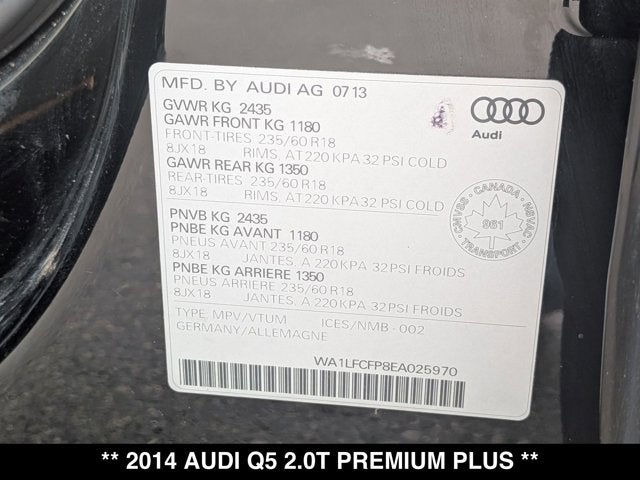2014 Audi Q5 2.0T Premium Plus
