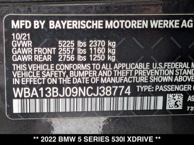 2022 BMW 5 Series 530i xDrive