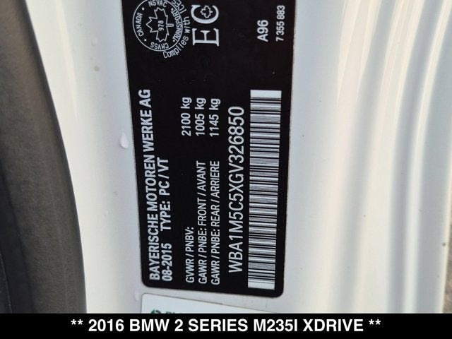2016 BMW 2 Series M235i xDrive