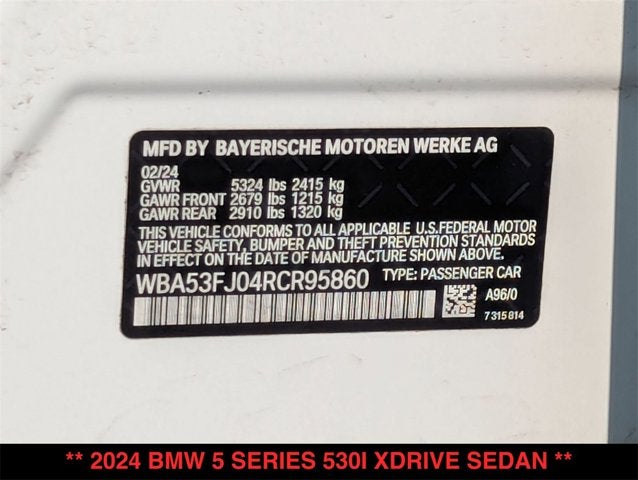 2024 BMW 5 Series 530i xDrive
