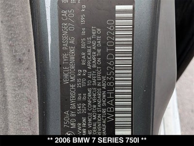 2006 BMW 7 Series 750i