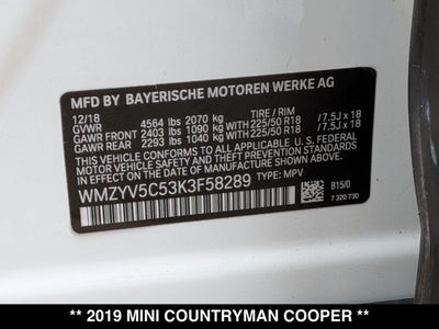 2019 MINI Countryman Cooper