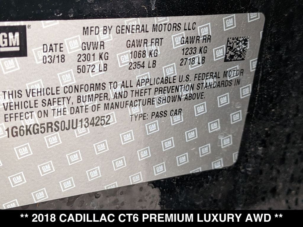 2018 Cadillac CT6 3.6L Premium Luxury