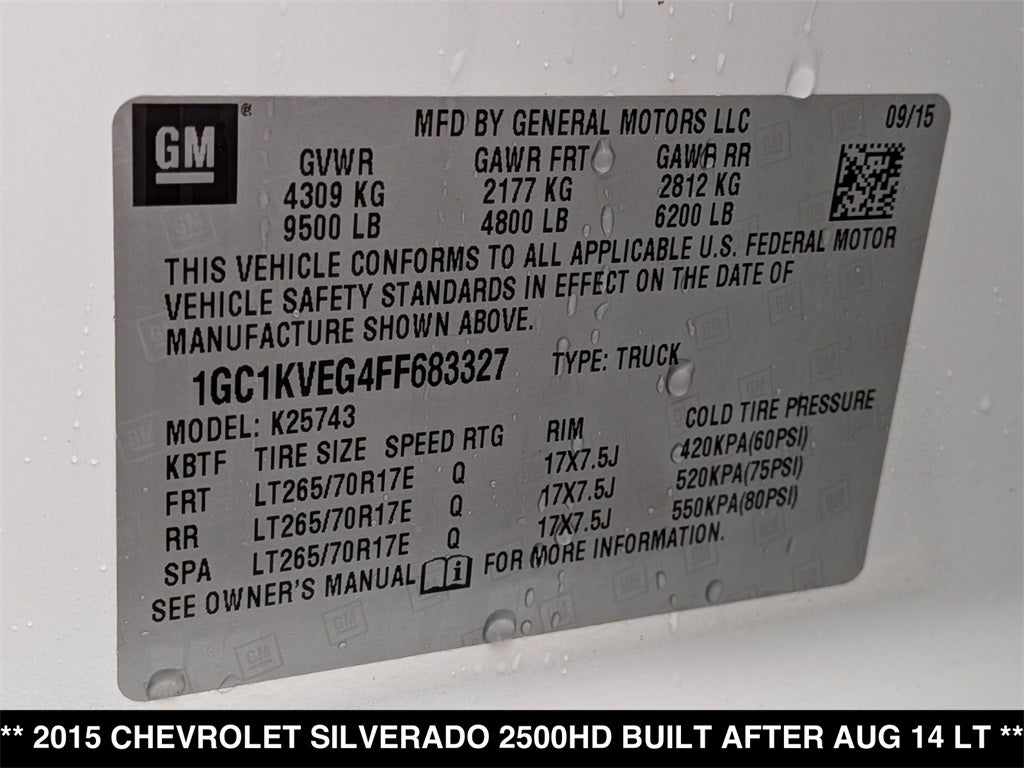 2015 Chevrolet Silverado 2500HD LT