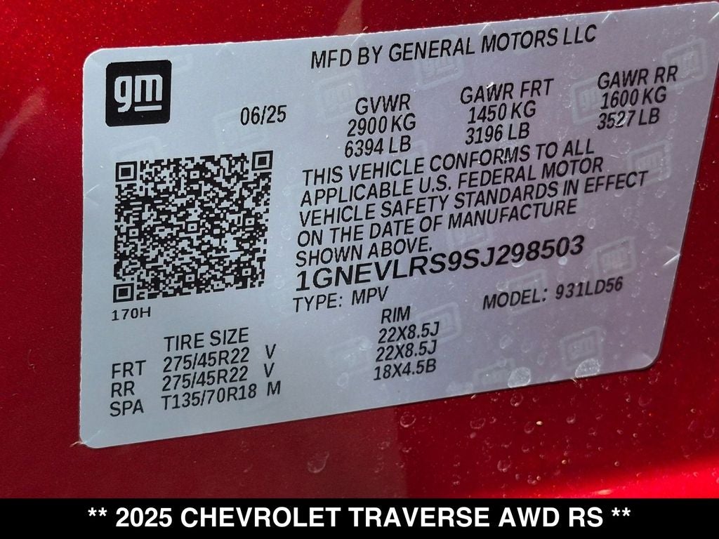 2025 Chevrolet Traverse RS