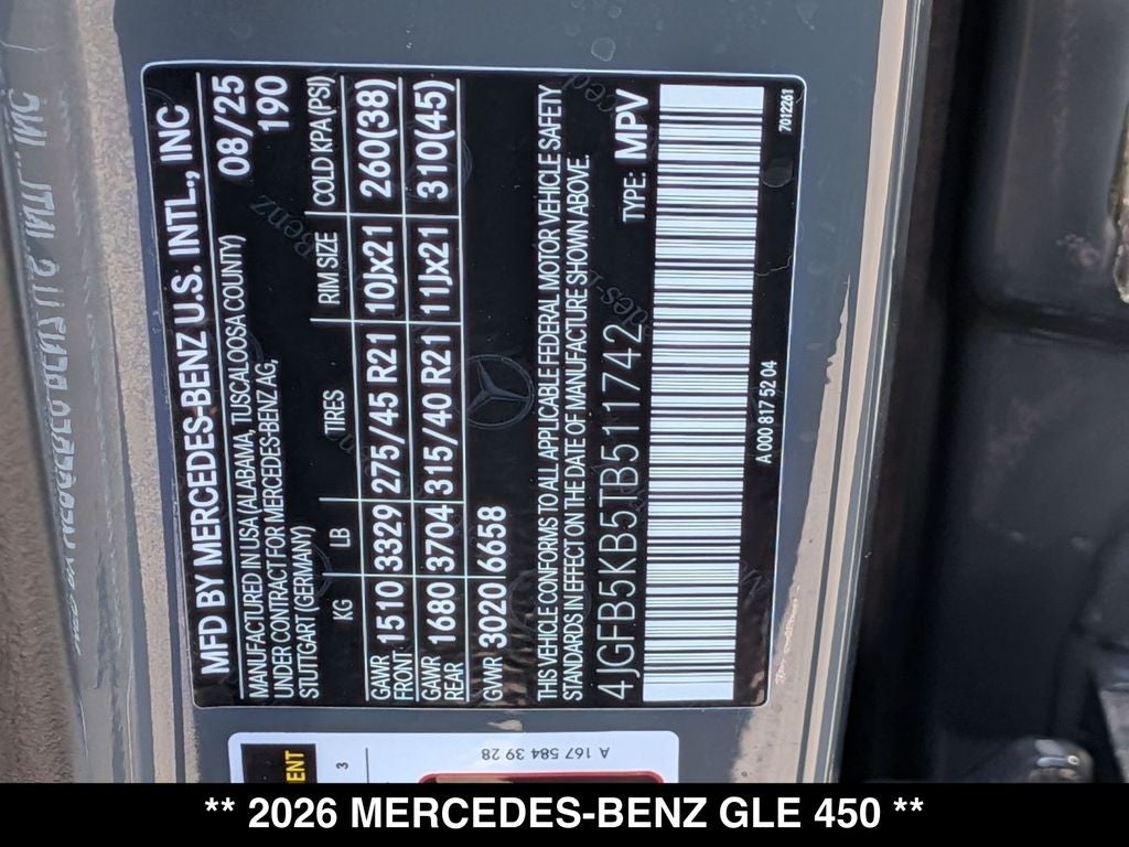2026 Mercedes-Benz GLE GLE 450 4MATIC®