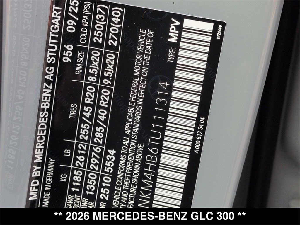 2026 Mercedes-Benz GLC GLC 300 4MATIC®