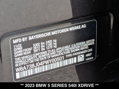 2023 BMW 5 Series 540i xDrive